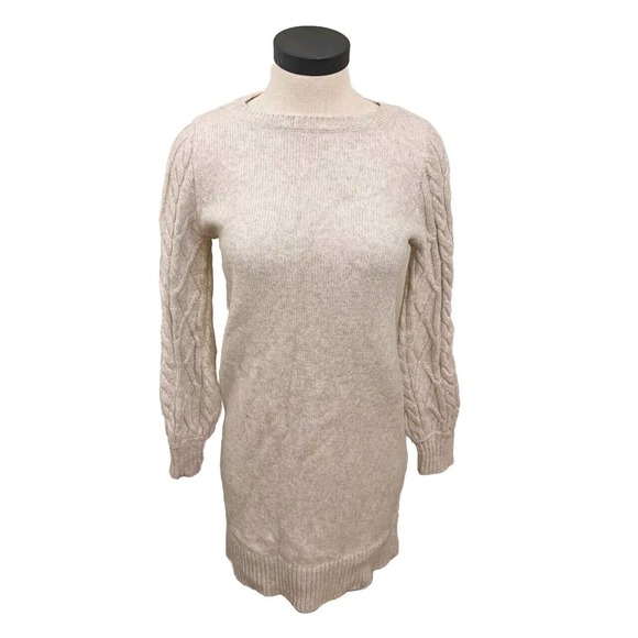 Banana Republic NEW Sweater Dress Size S Petite Light Tan Long Sleeve $130 - Picture 1 of 6
